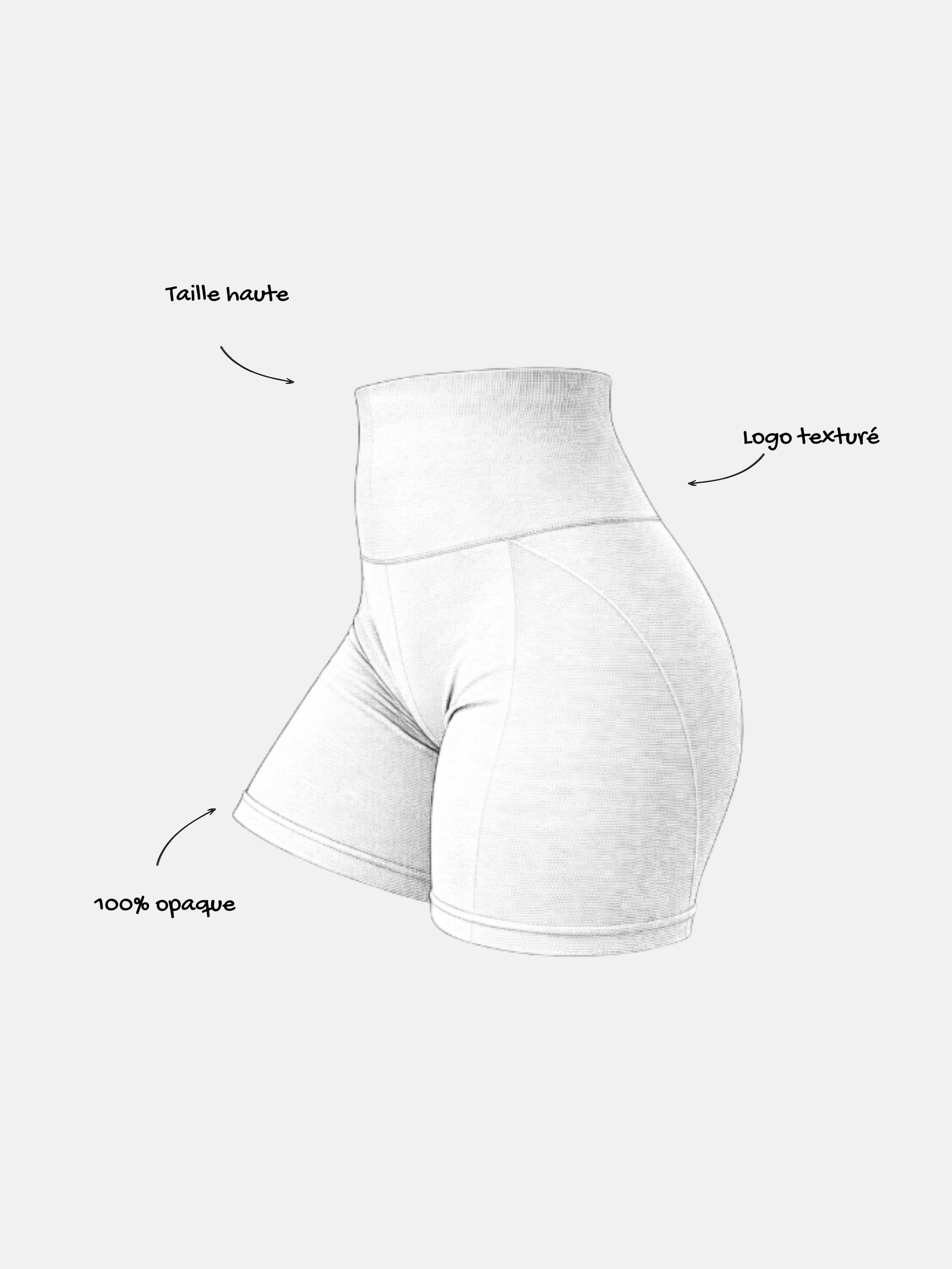 SHORT SEAMLESS GRIS - croquis