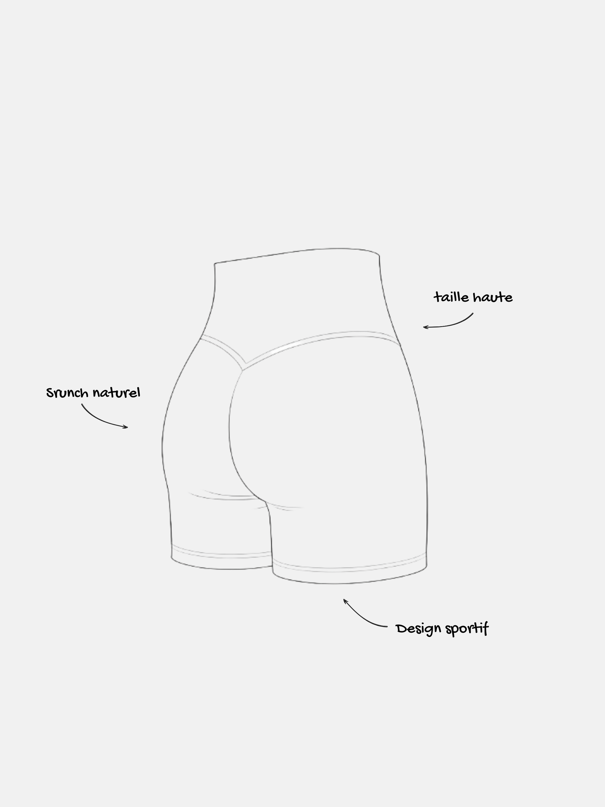 SHORT PEAKFIT NOIR - croquis